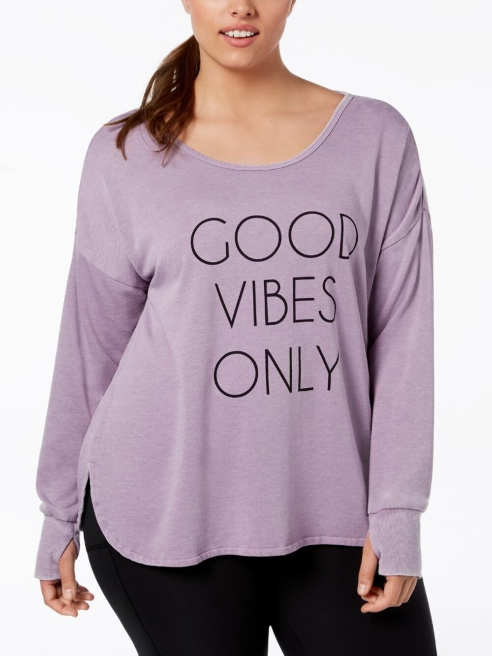 Ideology Womens Activewear Graphic Cross Back Top